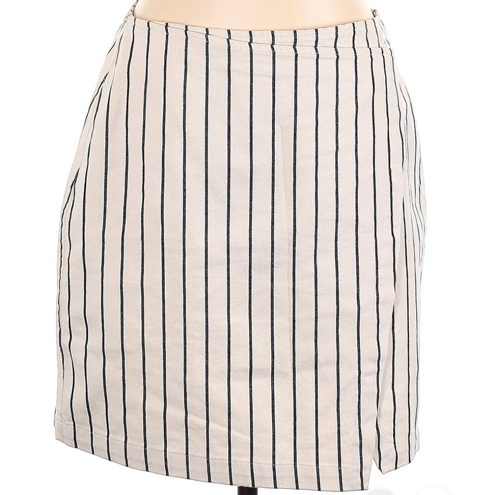 Madewell Wrap Mini Skirt in Stripe SZ 12 NWT